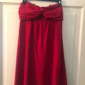 Red strapless Limited dress